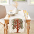Ivory Silk Table Runner with Tree of Life Embroidery and Hand Beading - 18x72" - ARCADIA HOME
